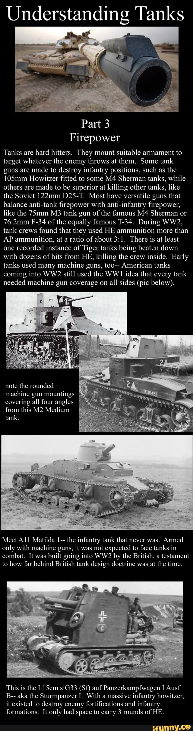 Understanding Tanks Firepower Tanks are hard hitters They mount