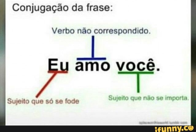Conjugação da frase:
Verbo não correspondido.
amo você.
voçê