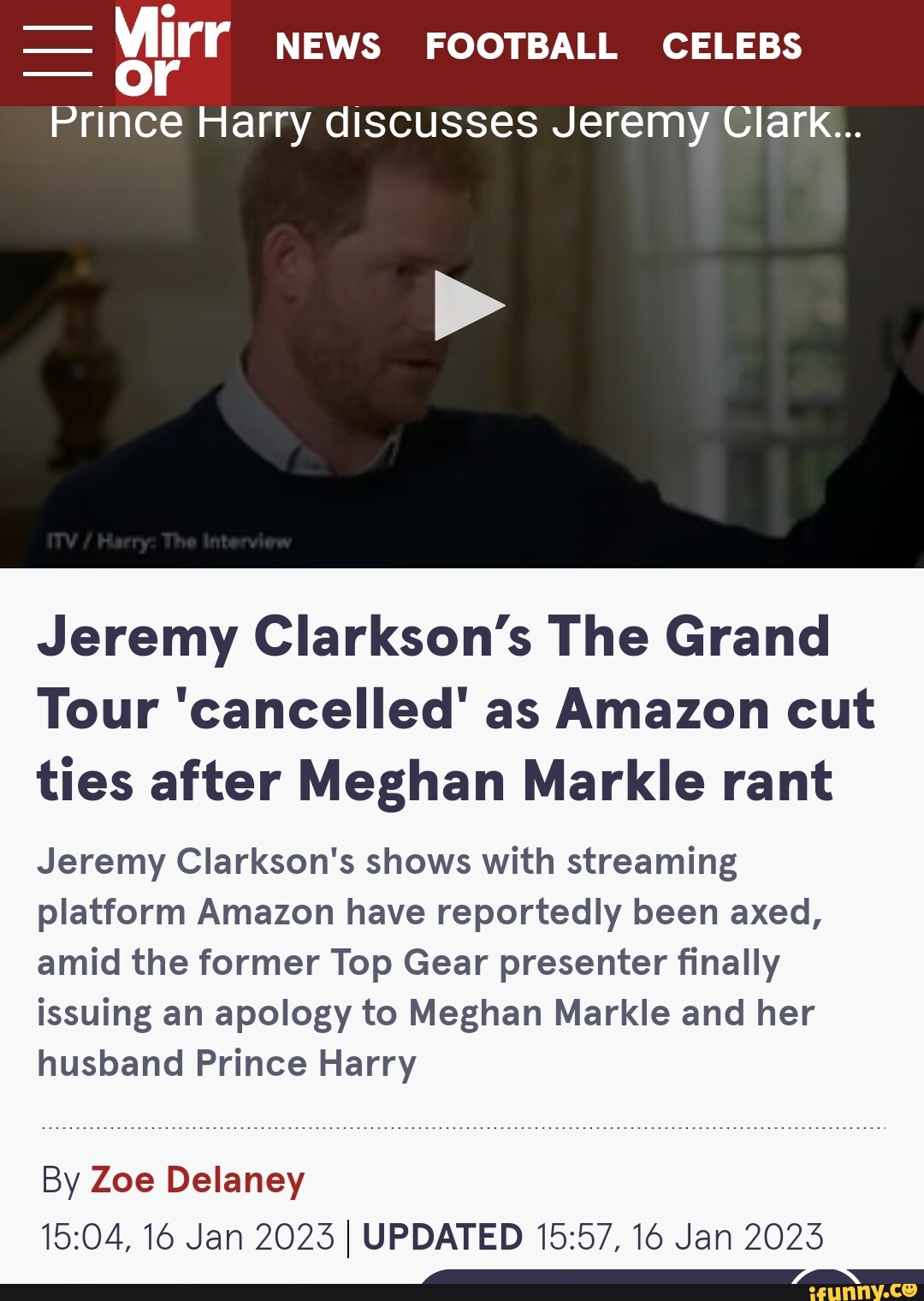 NEWS FOOTBALL CELEBS Prince Harry discusses Jeremy Clark... Jeremy Clarkson's The Grand Tour