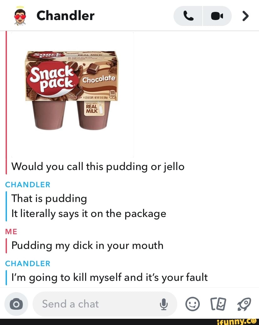 Chandler Would you call this pudding or jello CHANDLER That is pudding