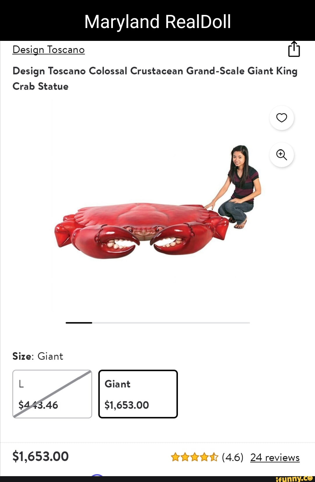 Design Toscano Giant Red King Crab Sculptural Chair