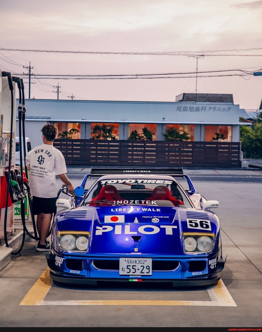 LB WORKS Ferrari F at gas station in Japan Rate this car picture Follow ...