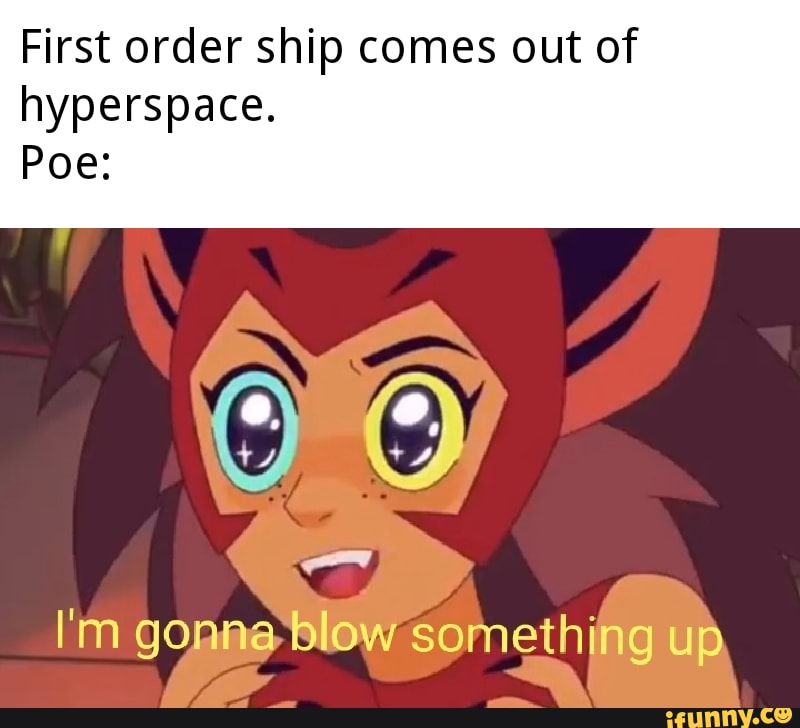First order ship comes out of hyperspace.