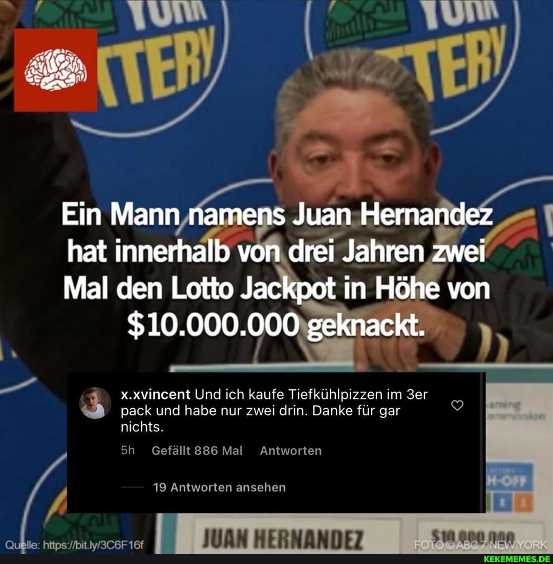 Ein Mann namens Juan Hernandez hat innerhalb von drei Jahren zwei Mal den Lotto 