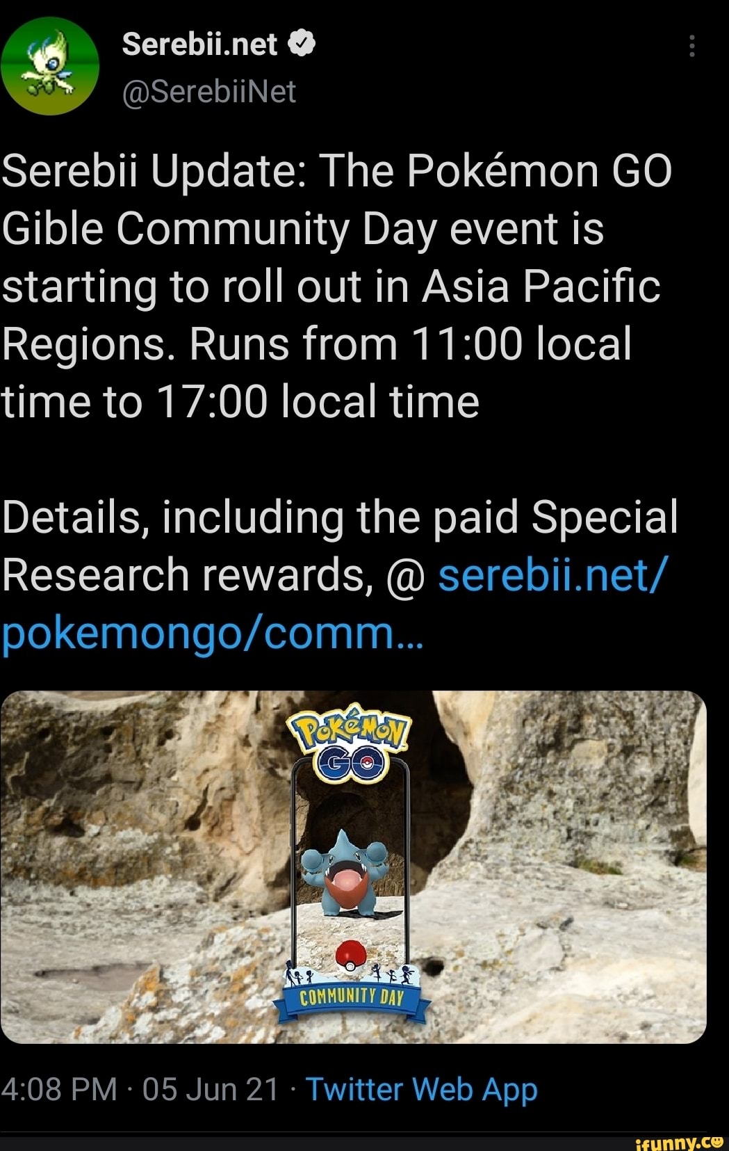 Serebii Update The Pokemon GO Gible Community