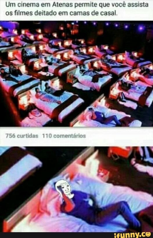 Um cinema em Atenas permite que você assista
os
filmes deitado em camas de casal