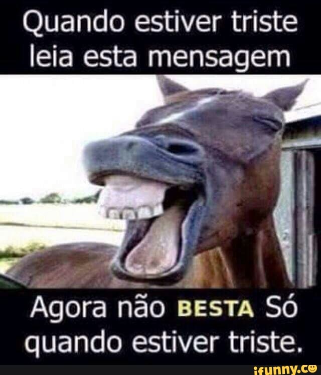 Quando estiver triste
leia esta mensagem
4
não BESTA Só
quando estiver triste.