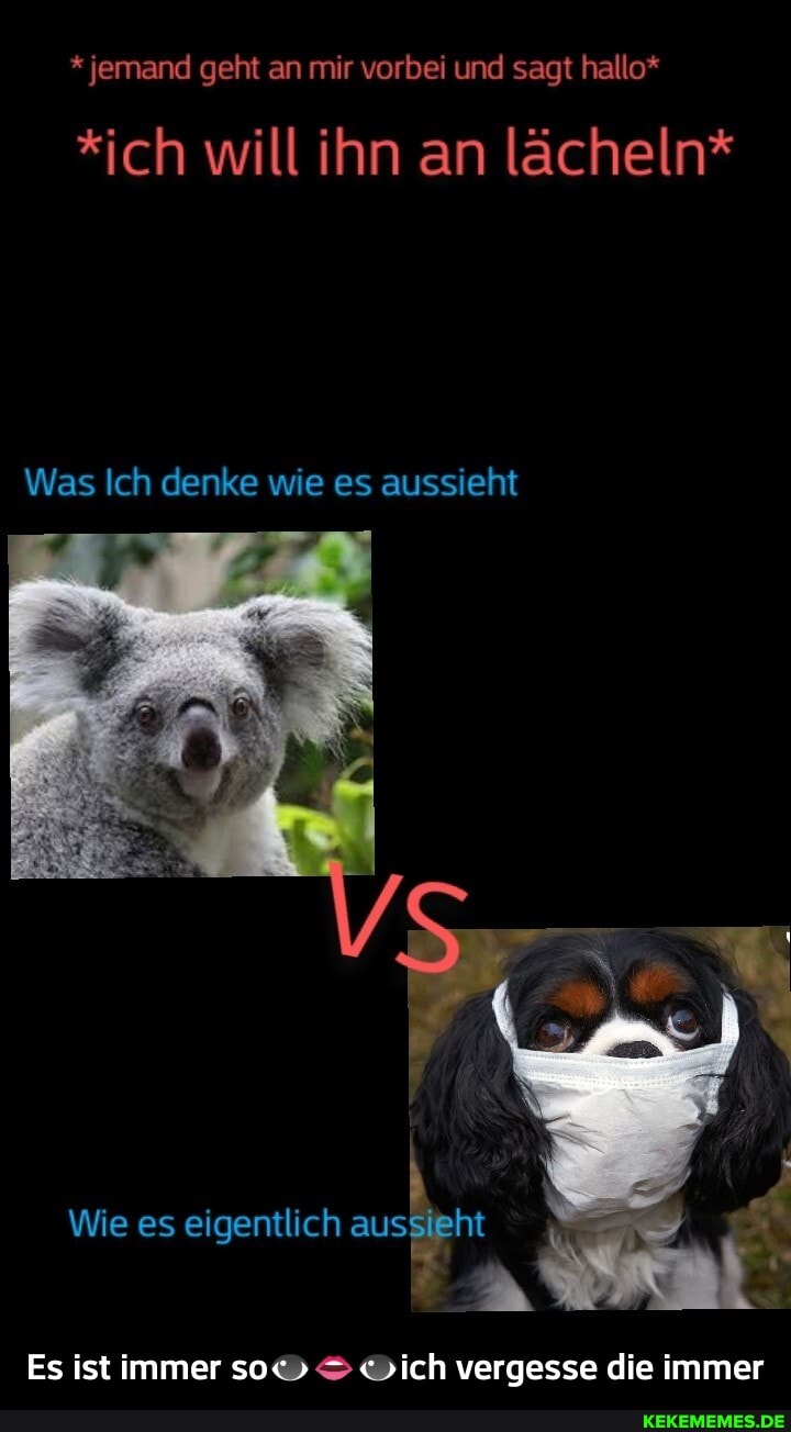 * jemand geht an mir vorbei und sagt hallo*
*ich will ihn an lächeln*
Was Ich denke wie es aussieht
Wie es eigentlich aus eht
Es ist immer soc &ich vergesse die immer - Es ist immer so👁️👄👁️ich vergesse die immer