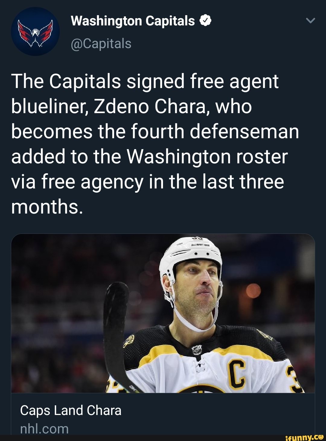 WWW Washington Capitals Capitals The Capitals signed free agent