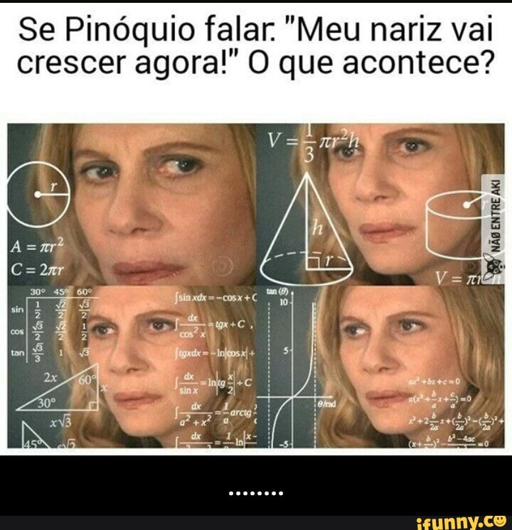 Se Pinóquio falar. "Meu nariz vai
crescer agora!" O que acontece? - ........