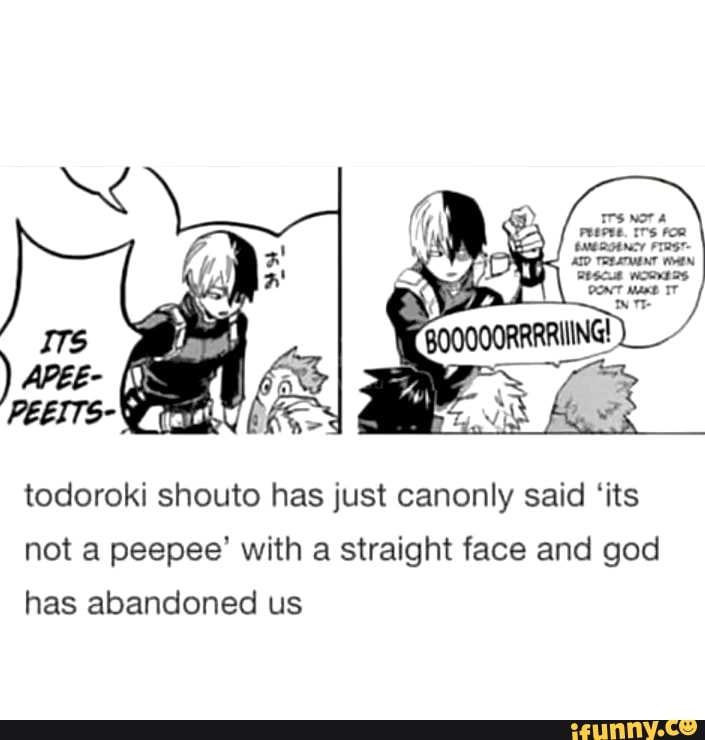 Todoroki shouto has just canonly said ‘its not a peepee' with a ...