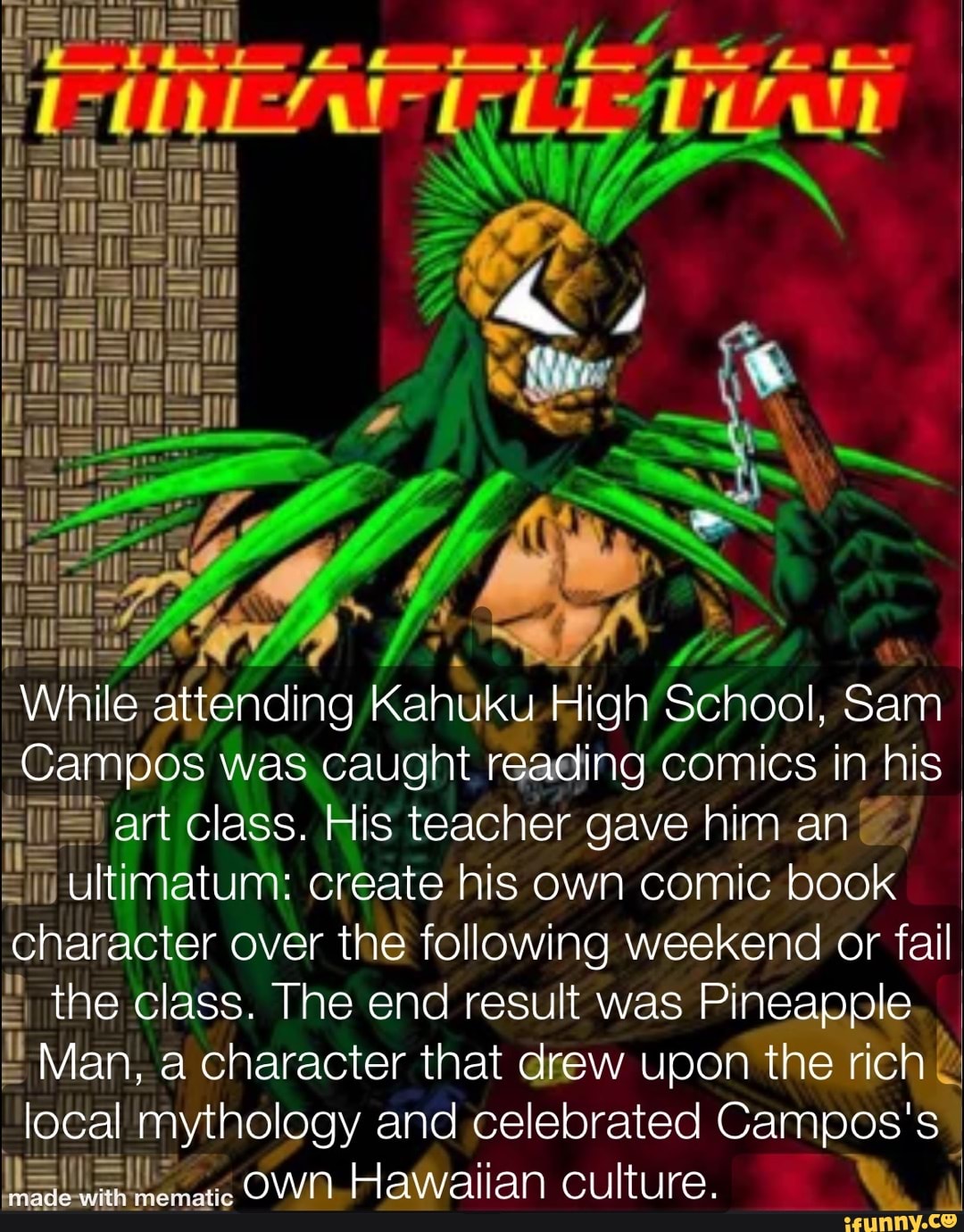 Lo While attending Kahuku High School, Sam Campos was caught reading