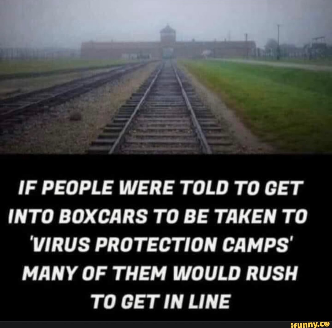 IF PEOPLE WERE TOLD TO GET
INTO BOXCARS TO BE TAKEN TO
VIRUS PROTECTION CAMPS'
MANY OF THEM WOULD RUSH
TO GET IN LINE