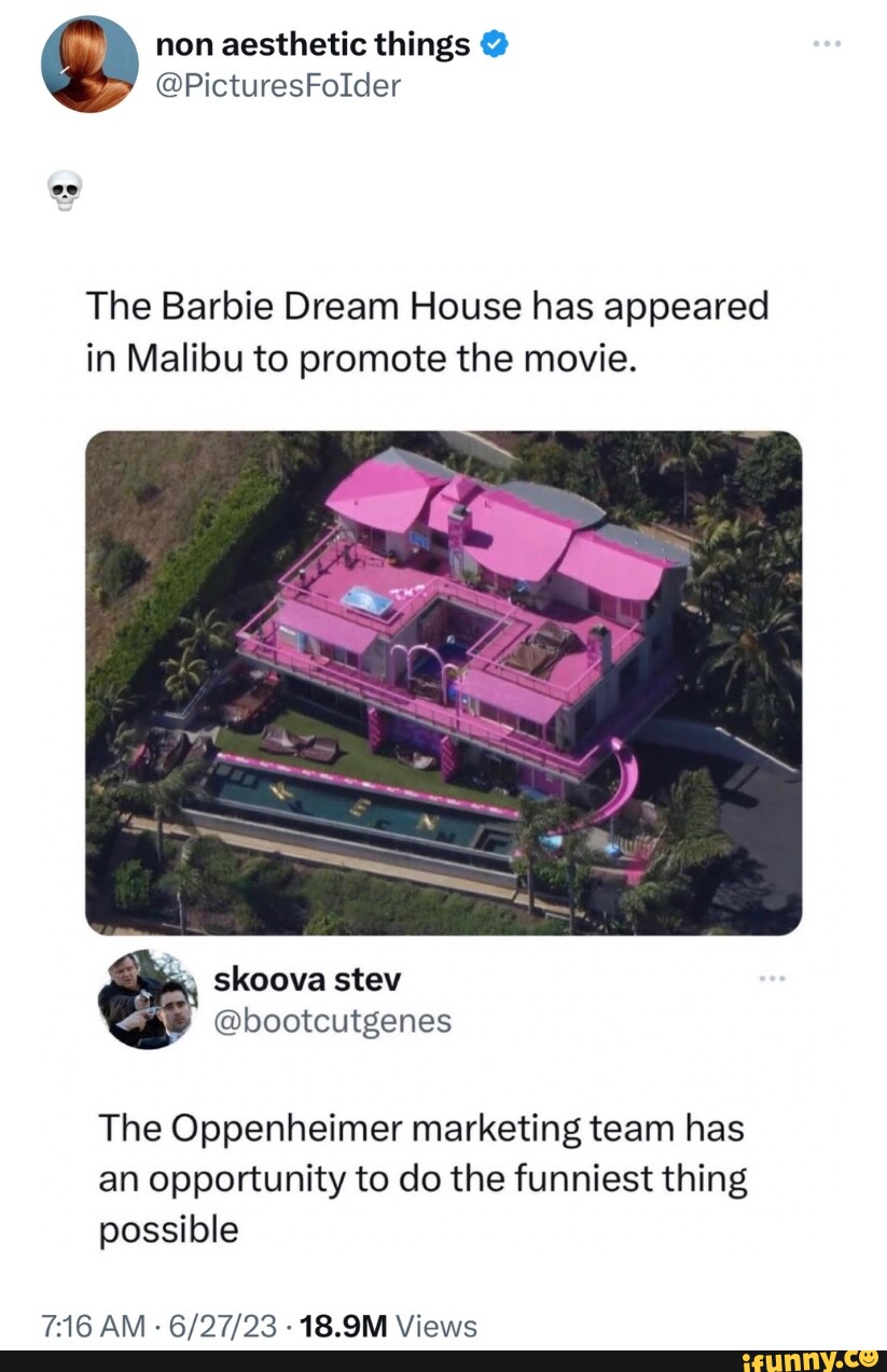 Non aesthetic things @ @PicturesFolder The Barbie Dream House has appeared in Malibu to promote ...