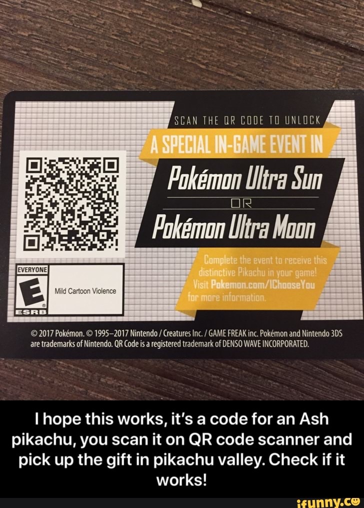 I Hope This Works Its A Code For An Ash Pikachu You Scan