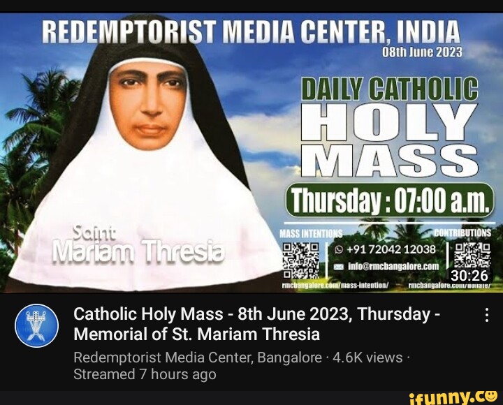 REDEMPTORIST MEDIA CENTER, INDIA June 2023 Thurstay: am) II +9172042 ...