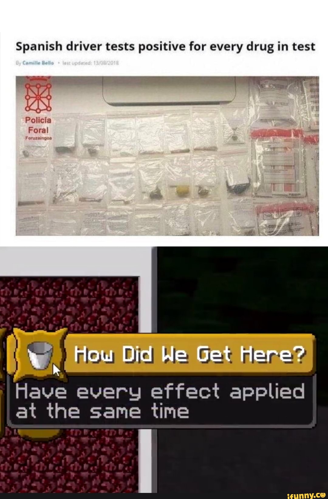 Spanish driver tests positive for every drug in test Havé every effect