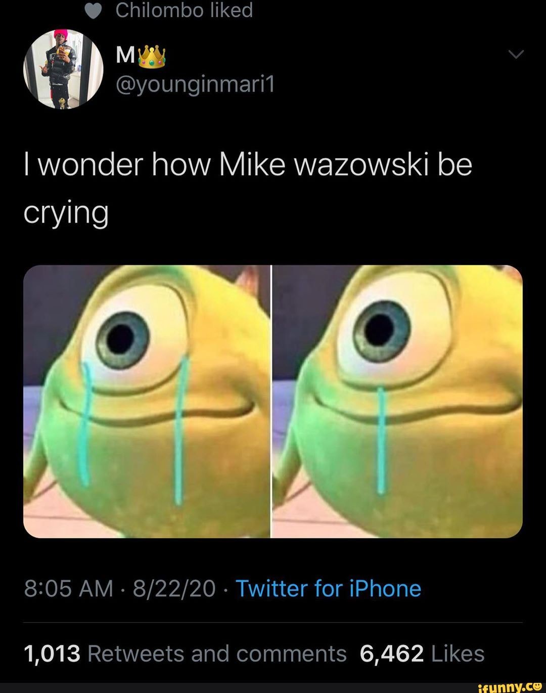 Chilombo liked I wonder how Mike wazowski be crying AM - - Twitter for ...