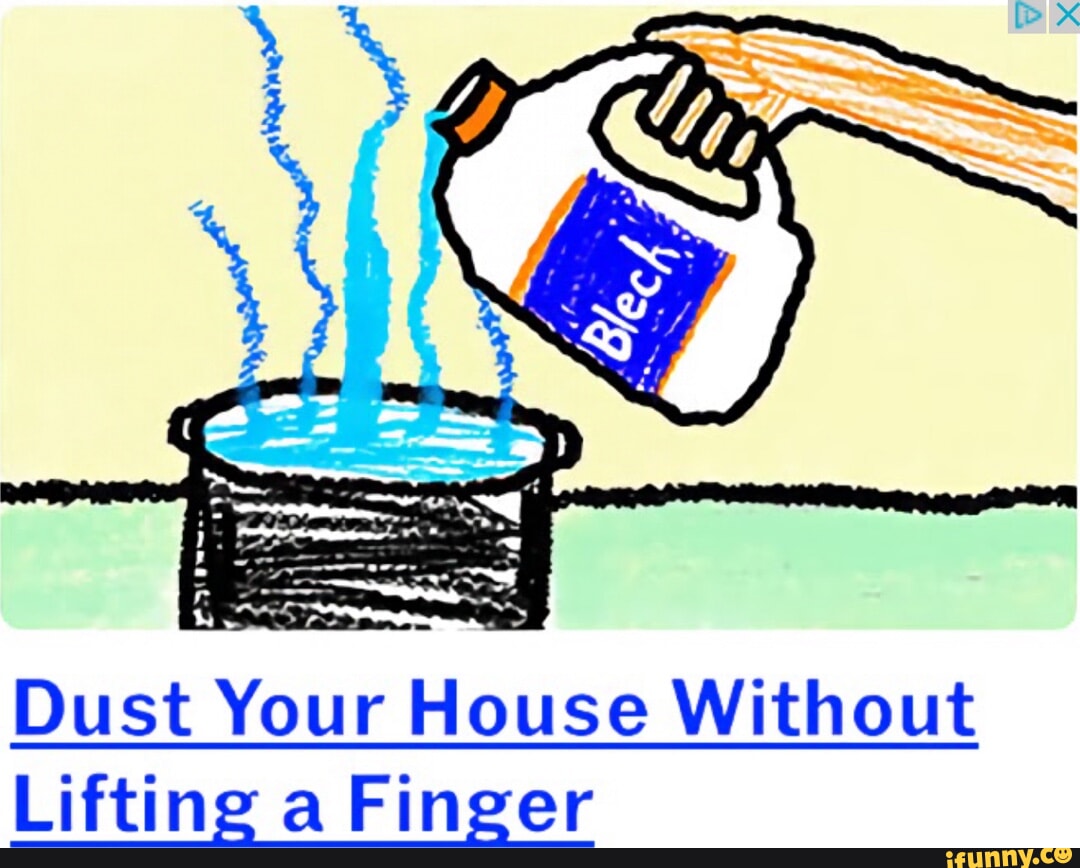 Boil bleach and clean dust - Dust Your House Without Lifting a Finger -  iFunny