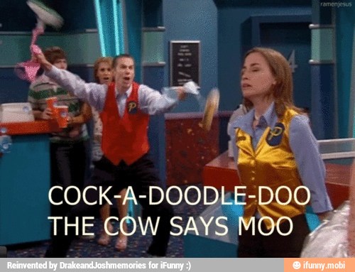 COCK-A-DOODLE-
THE COW SAYS