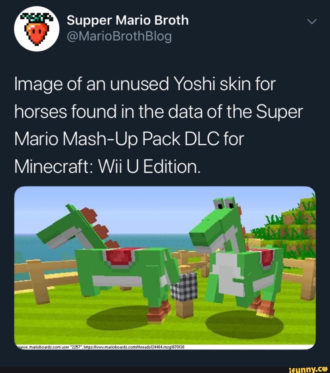 Image Of An Unused Yoshi Skin For Horses Found In The Data Of The Super Mario Mash Up Pack Dlc For Minecraft Wii U Edition