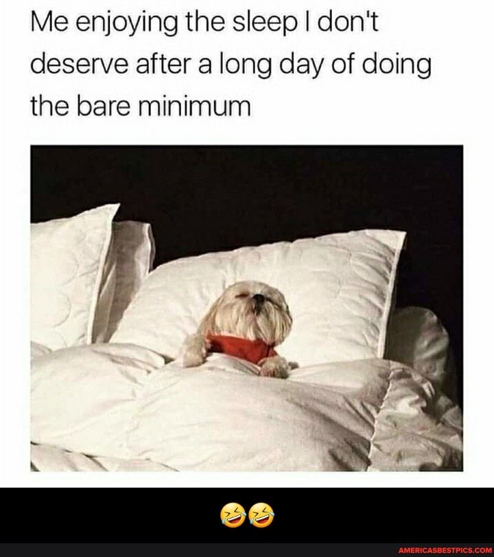 Me enjoying the sleep I don't deserve after along day of doing the bare minimum - đŸ¤£đŸ¤£
