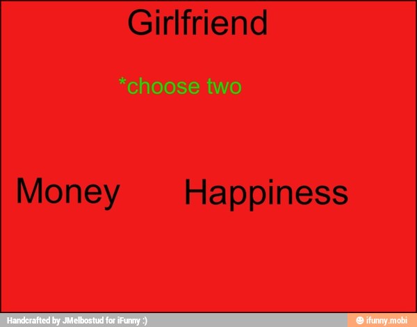 Money
Girlfriend
Happiness