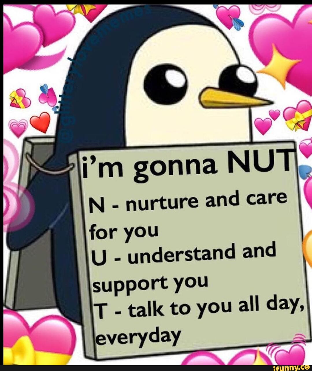 y
6
i'm gonna NU
N
nurture and care
for you
U
understand and