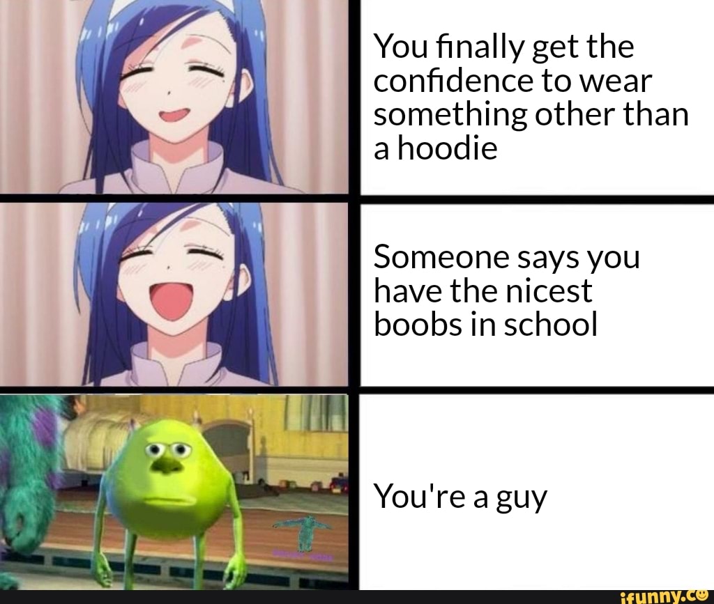 You Finally Get The Confidence To Wear Something Other Than A Hoodie Someone Says You Have The Nicest Boobs In School You Re A Guy Ifunny - roblox tiddies gaingg