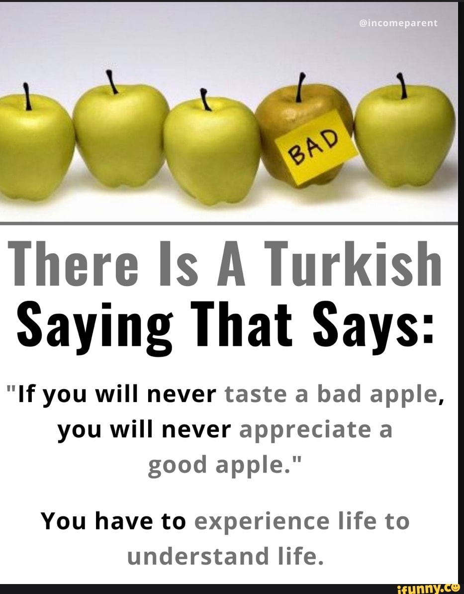 There Is A Turkish Saying That Says If You Will Never Taste A Bad 