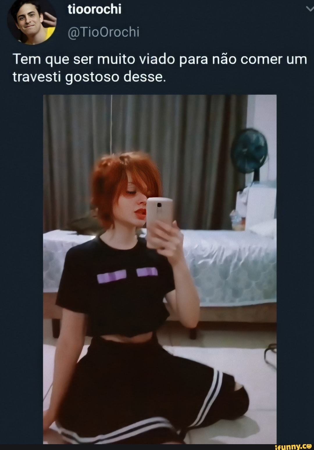 Tem que ser muito viado para não comer um
travesti gostoso desse.