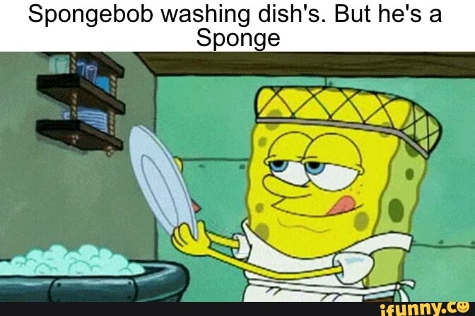 spongebob washing dishes