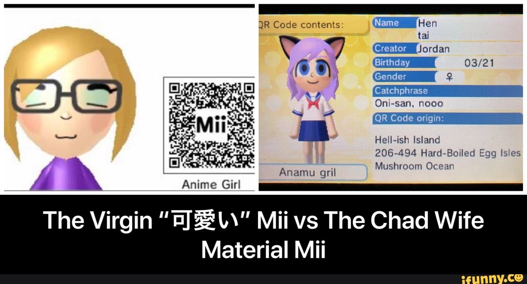 The Virgin 可愛い Mii Vs The Chad Wife Material Mii