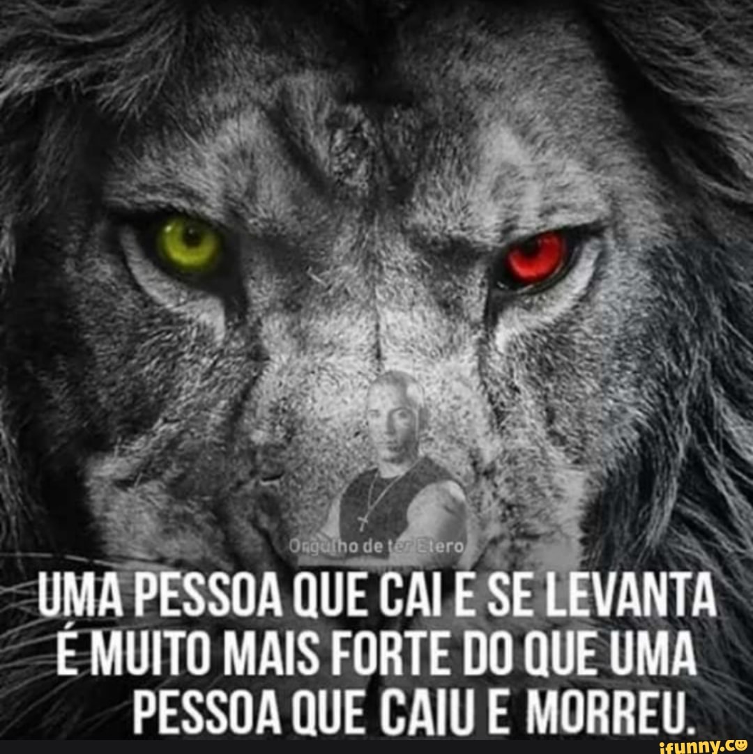 "UMA PESSOA QUE CALESEI
É MUITO MAIS FORTE
PESSOA QUE CAIU E MORREU.