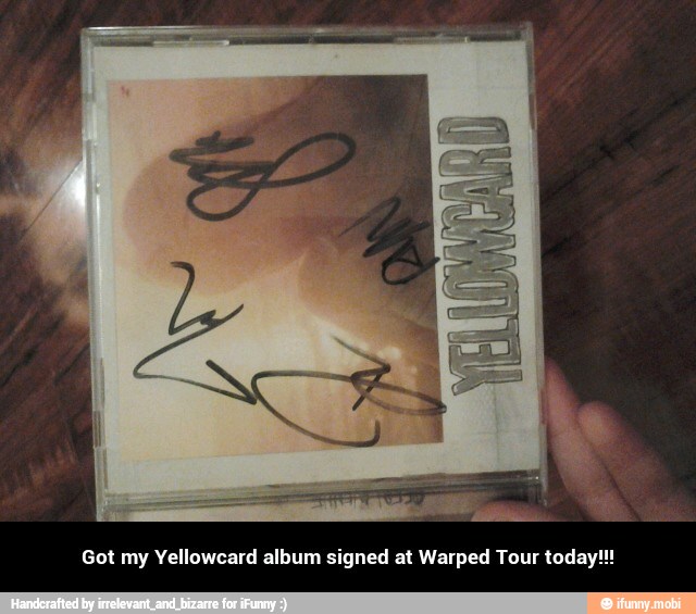 Got my Yellowcard album signed at Warped Tour today - Got my Yellowcard album signed at Warped Tour today!!!