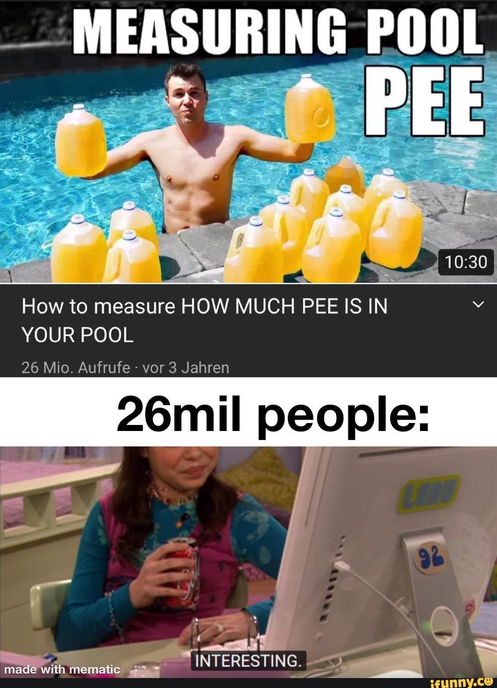 Measuring Pool Pee Ae How To Measure How Much Pee Is In Your Pool 26 Mio Aufrufe Vor Jahren
