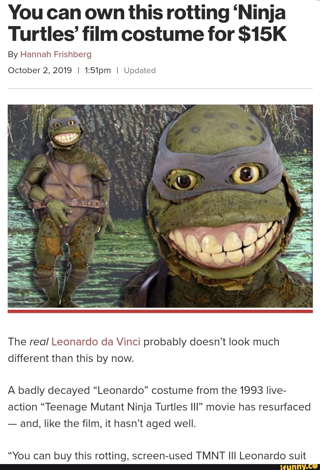 You can own this rotting ‘Ninja Turtles’ film costume for 15K By