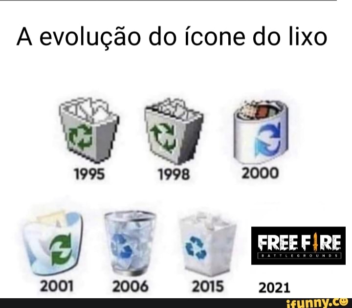 Evolução do ícone do lixo 1995 2025, 2001 iFunny Brazil