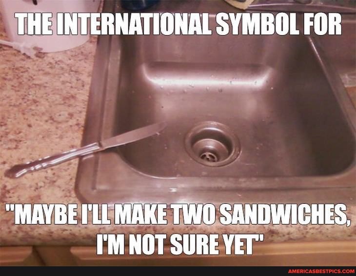 THE INTERNATIONAL SYMBOL FOR
"MAYBE I'LL MAKE TWO SANDWICHES,
I'M NOT SURE YET"