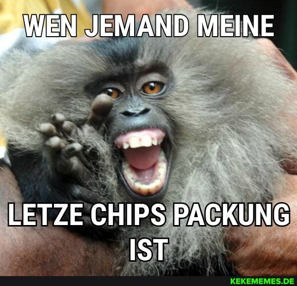 NEN JEMAND MEINE
LETZE CHIPS PACKUNG IST