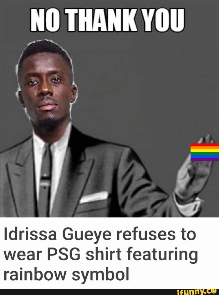 Idrissa Gueye missed PSG game 'as he REFUSED to wear a shirt with his  number in rainbow colours'