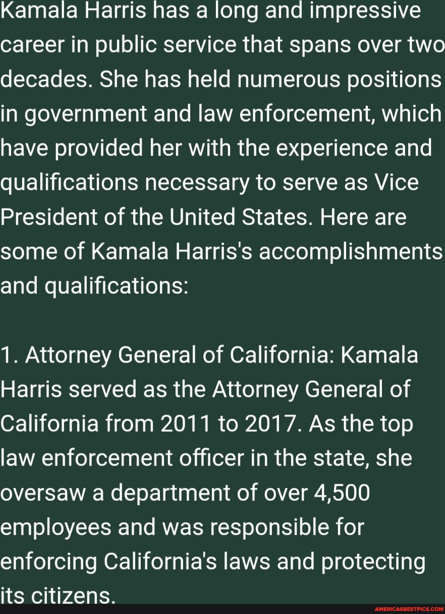 Kamala harris website positions