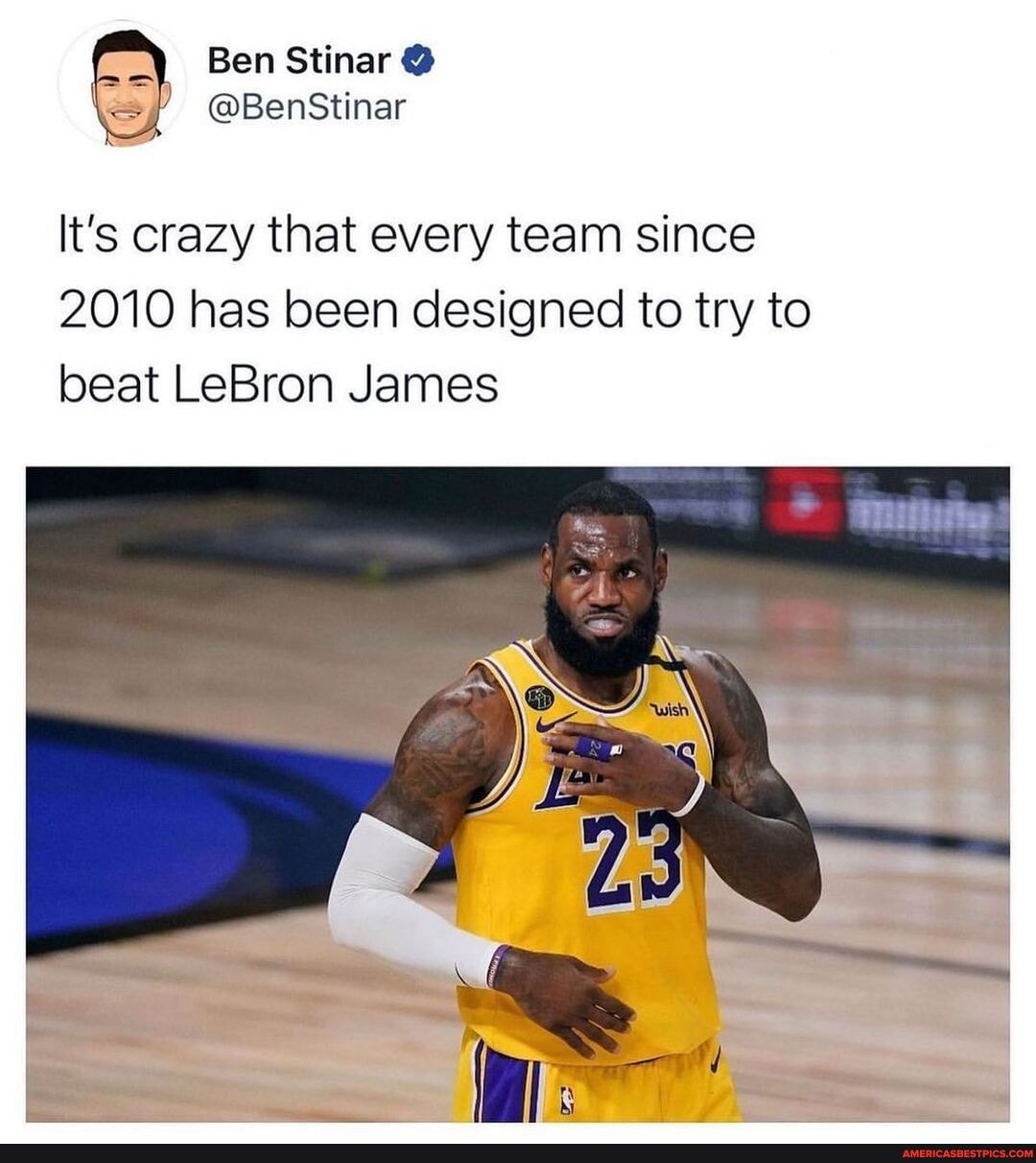 Ben Stinar
@BenStinar
It's crazy that every team since
2010 has been designed to try to beat LeBron James