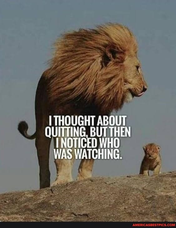 THOUGHT ABOUT QUITTING, BUT THEN WHO
INOTICED W WAS WATCHING.