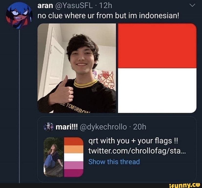 aran @YasuSFL
no clue where ur from but im indonesian!
mari!!! @dykechrollo - art with you + your flags
Show this thread