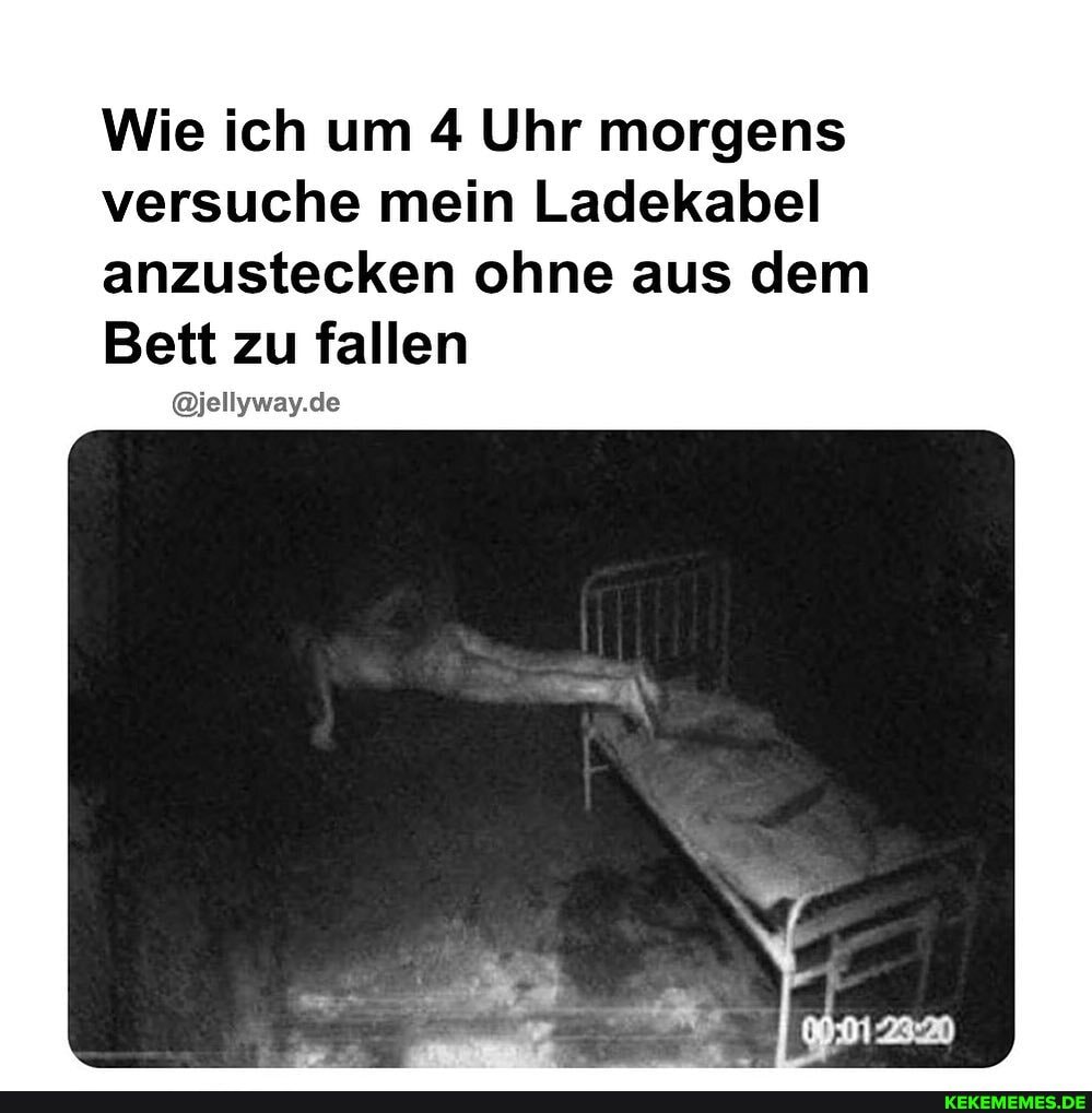 Wie ich um 4 Uhr morgens versuche mein Ladekabel anzustecken ohne aus dem
Bett zu fallen
@jellyway.de