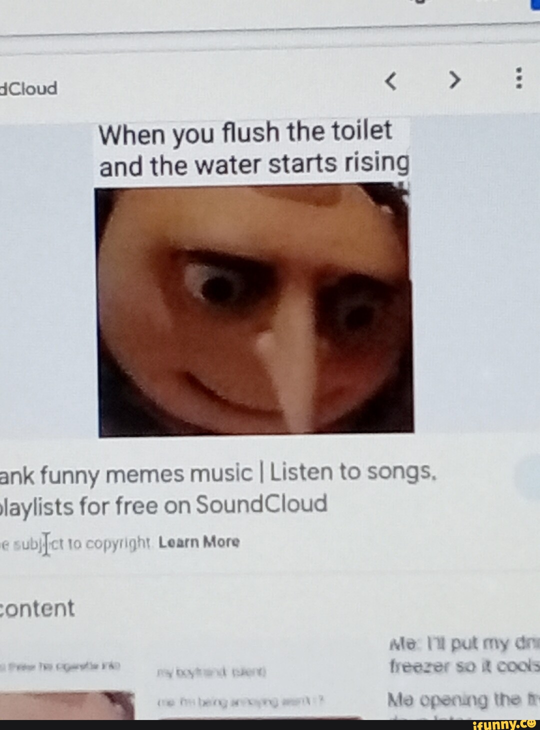 Ill When you flush the toilet and the water starts rising soundcloud Stream  dank funny memes
