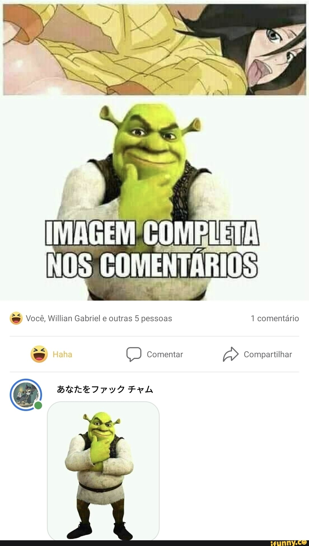 Você, William Gabriel e outras 5 pessoas comentário
ES) Haha Comentar Compartilhar
VI