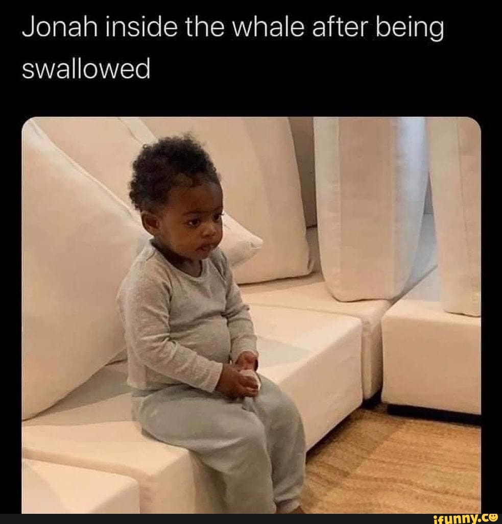 Jonah inside the whale after being swallowed