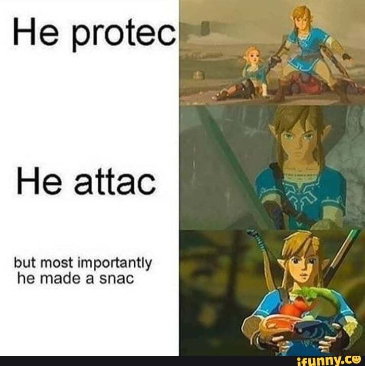 He protec He attac but most importantly he made a snac - iFunny